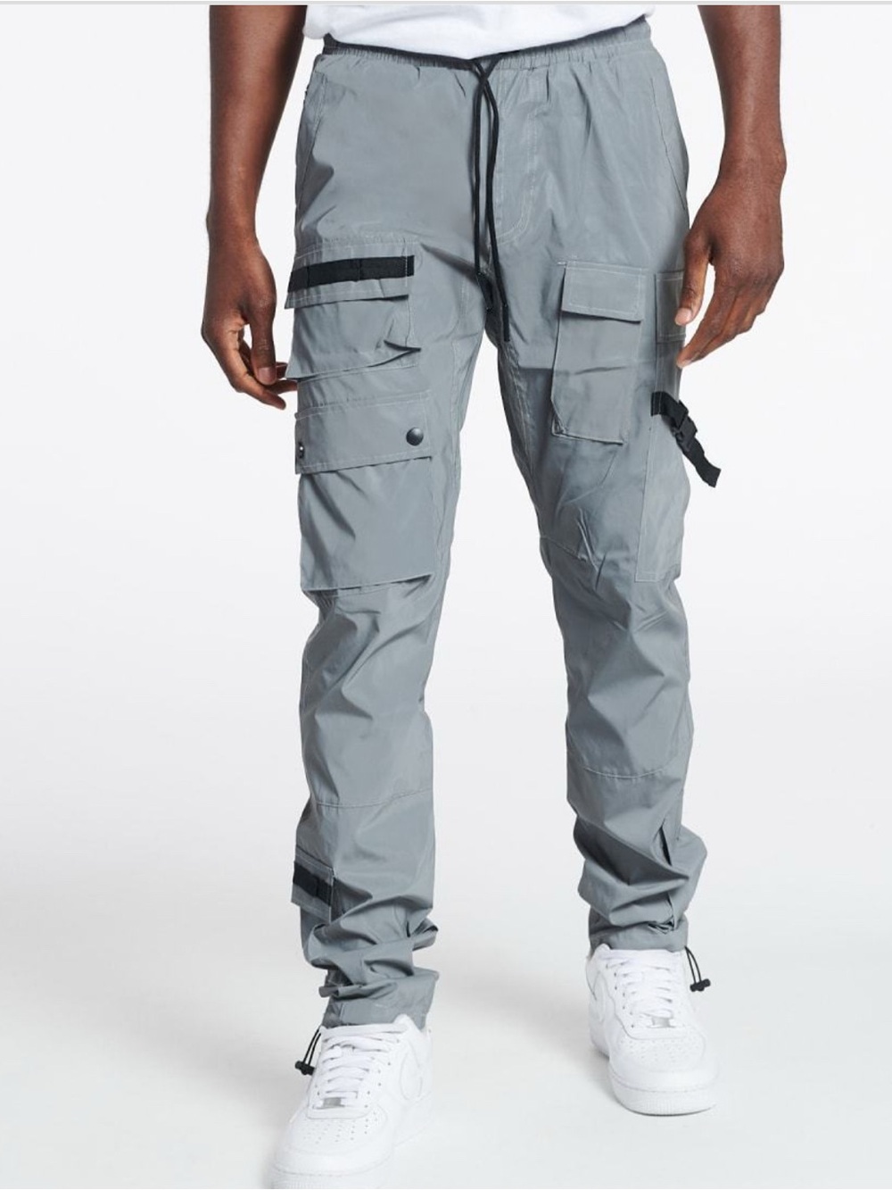 American Stitch Men's Tactical Cargo Joggers - Silver - Size S